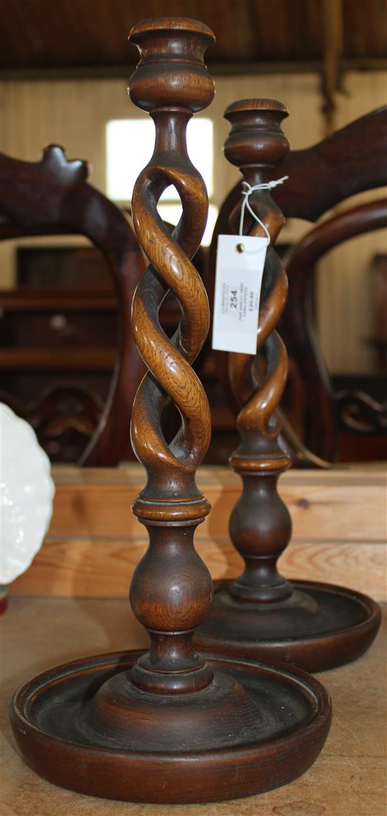 Pair barley twist candlesticks